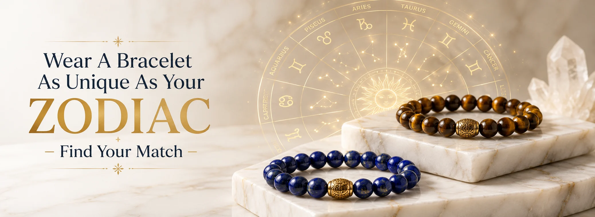Premium Zodiac Sign Energy Gemstone Bracelets Collection